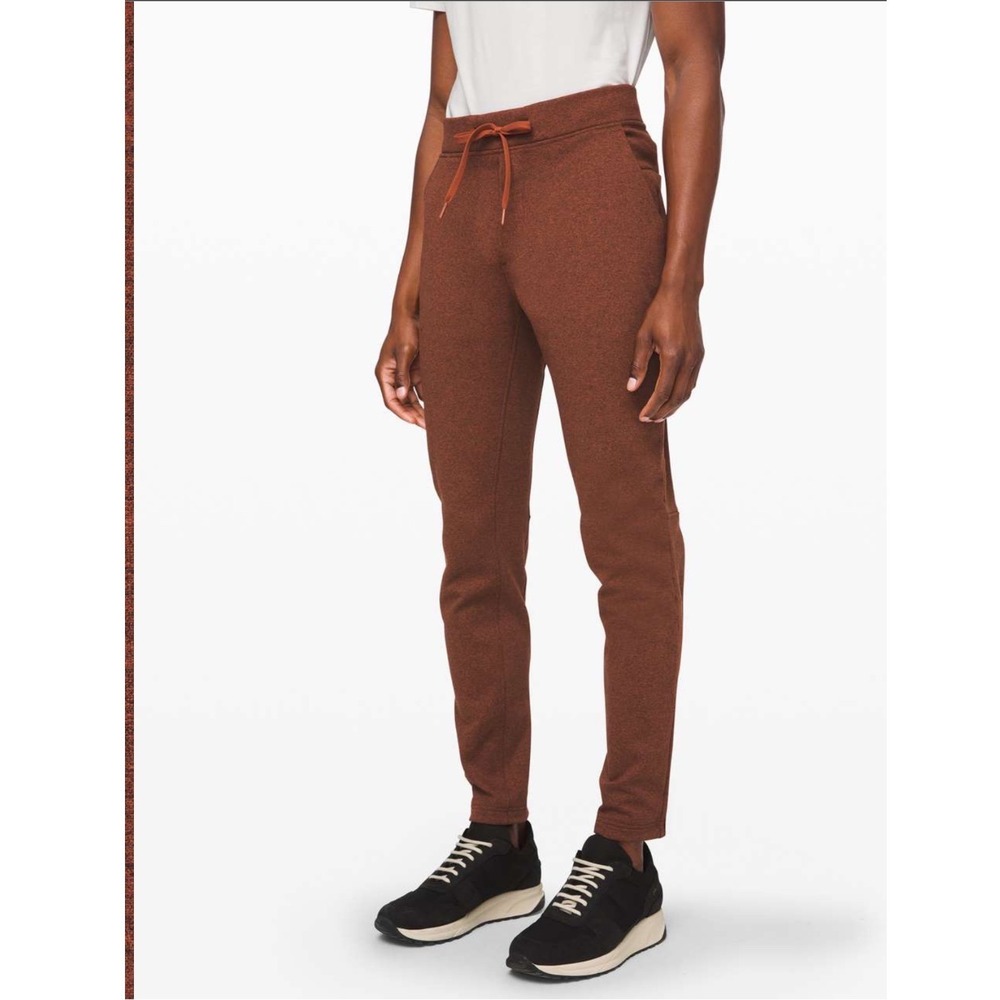 Lululemon Mens City SweatPant Techloft Fleece size L Heathered Terracotta